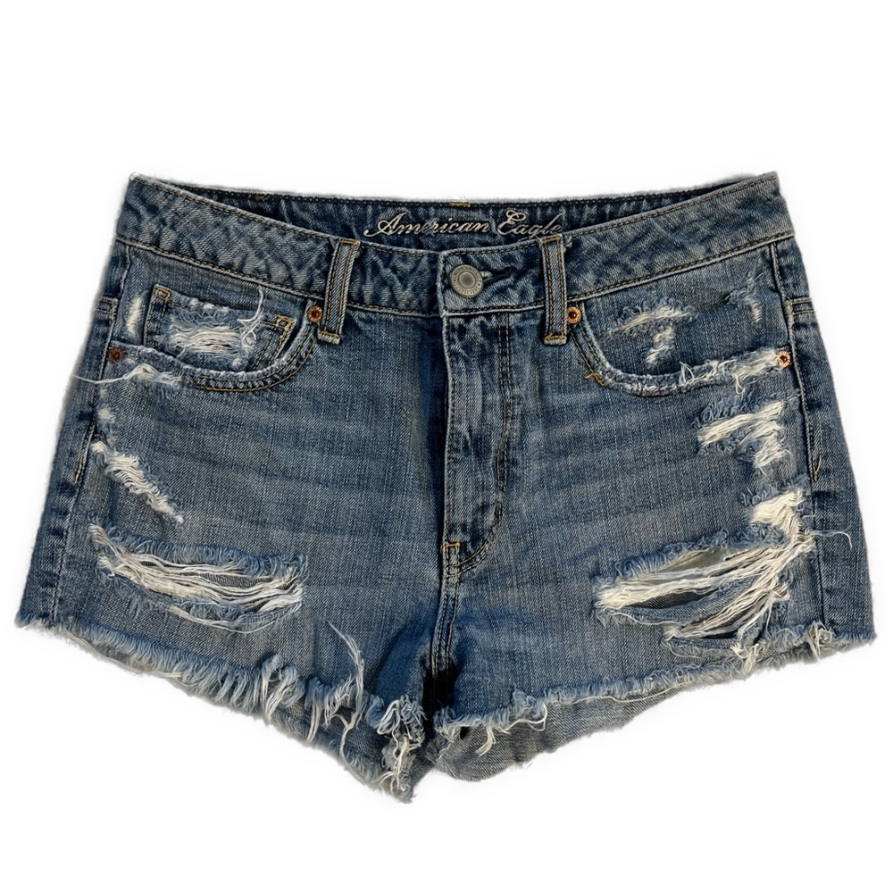 American Eagle Outfitters Distressed Blue Jean Shorts